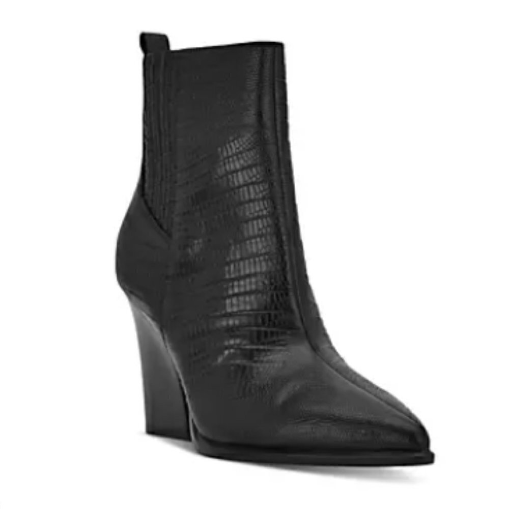 Marc Fisher LTD. Women's Mariel 2 Pointed Toe High Heel Black Leather Booties